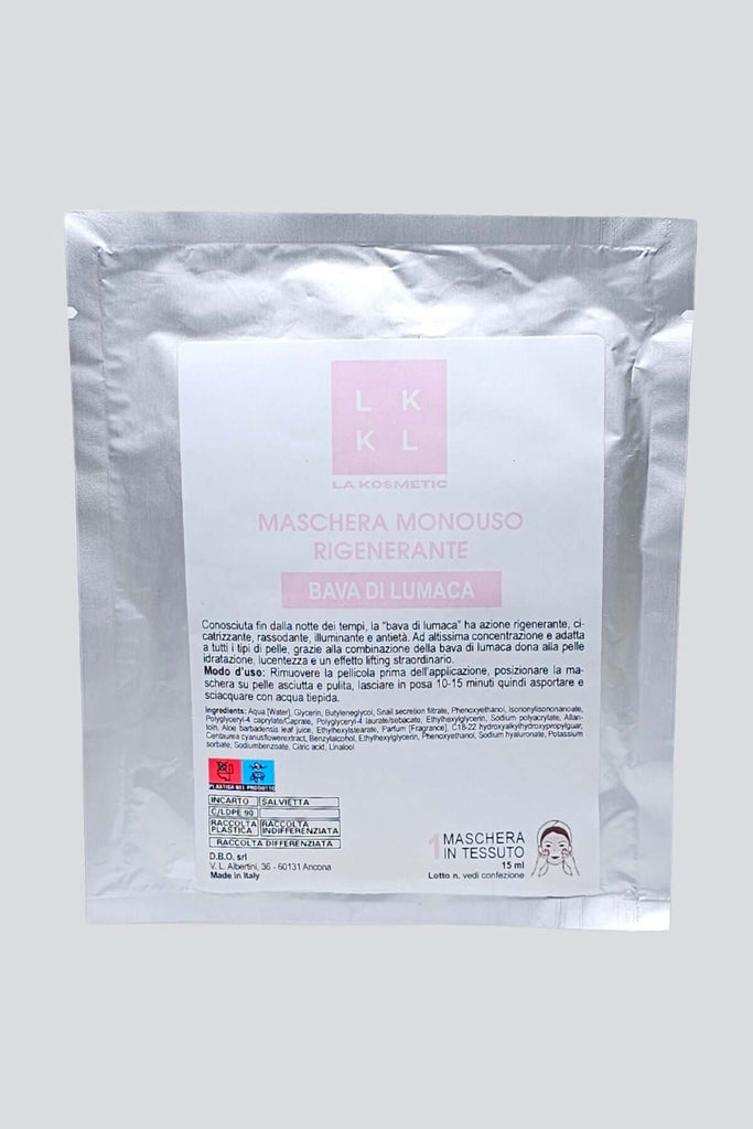 MASCHERA MONODOSE VISO RIGENERANTE<br>BAVA DI LUMACA