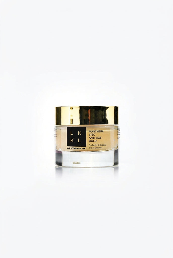 Maschera Viso Anti-age Gold con Peptidi di Collagene e Acido Ialuronico, 50 ml - La Kosmetic