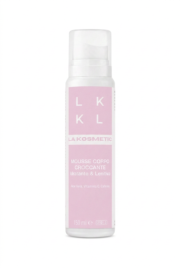 Mousse Corpo Croccante La Kosmetic su sfondo bianco