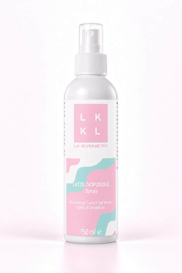 Latte Doposole Spray La Kosmetic, nuova confezione da 150 ml con tappo trasparente