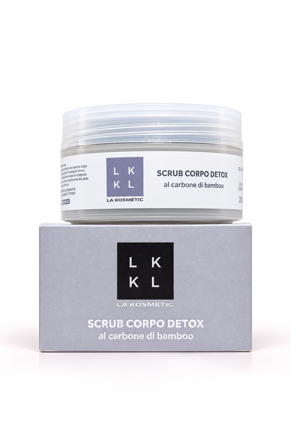 SCRUB CORPO DETOX AL CARBONE DI BAMBOO con confezione